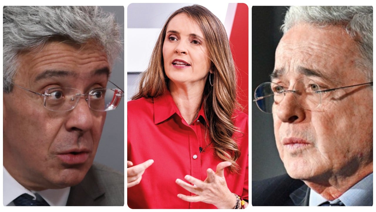Enrique Gómez Martínez, Paloma Valencia y Álvaro Uribe.