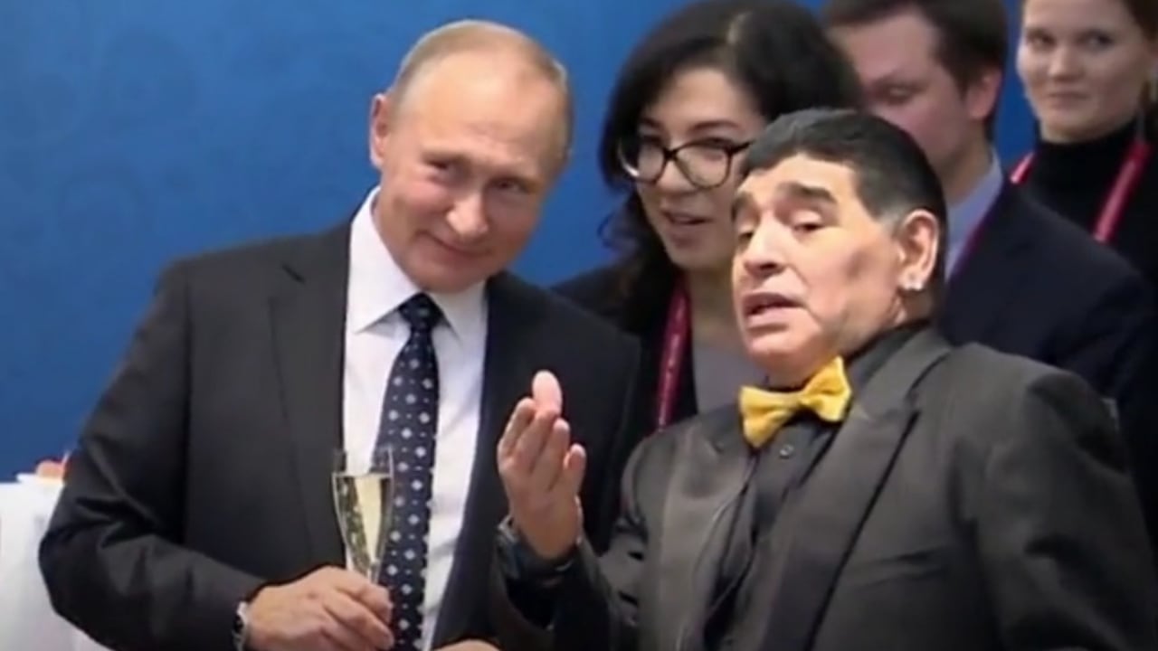 Diego Maradona y Vladimir Putin, un encuentro histórico.