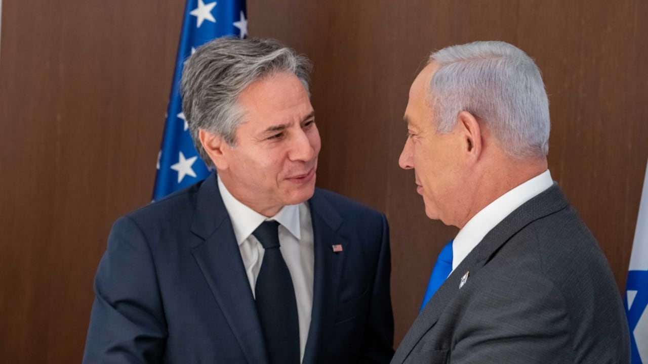 Israel es el principal aliado de Estados Unidos en la región. En la foto, Antony Blinken con el presidente Benjamín Netanyahu