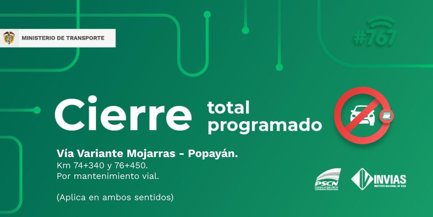 Cierre de vía en Cauca