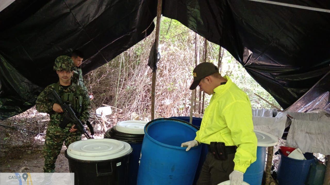 Megalaboratorio para el procesamiento de cocaína encontrado por el Ejército y la Policía en Norte de Santander.