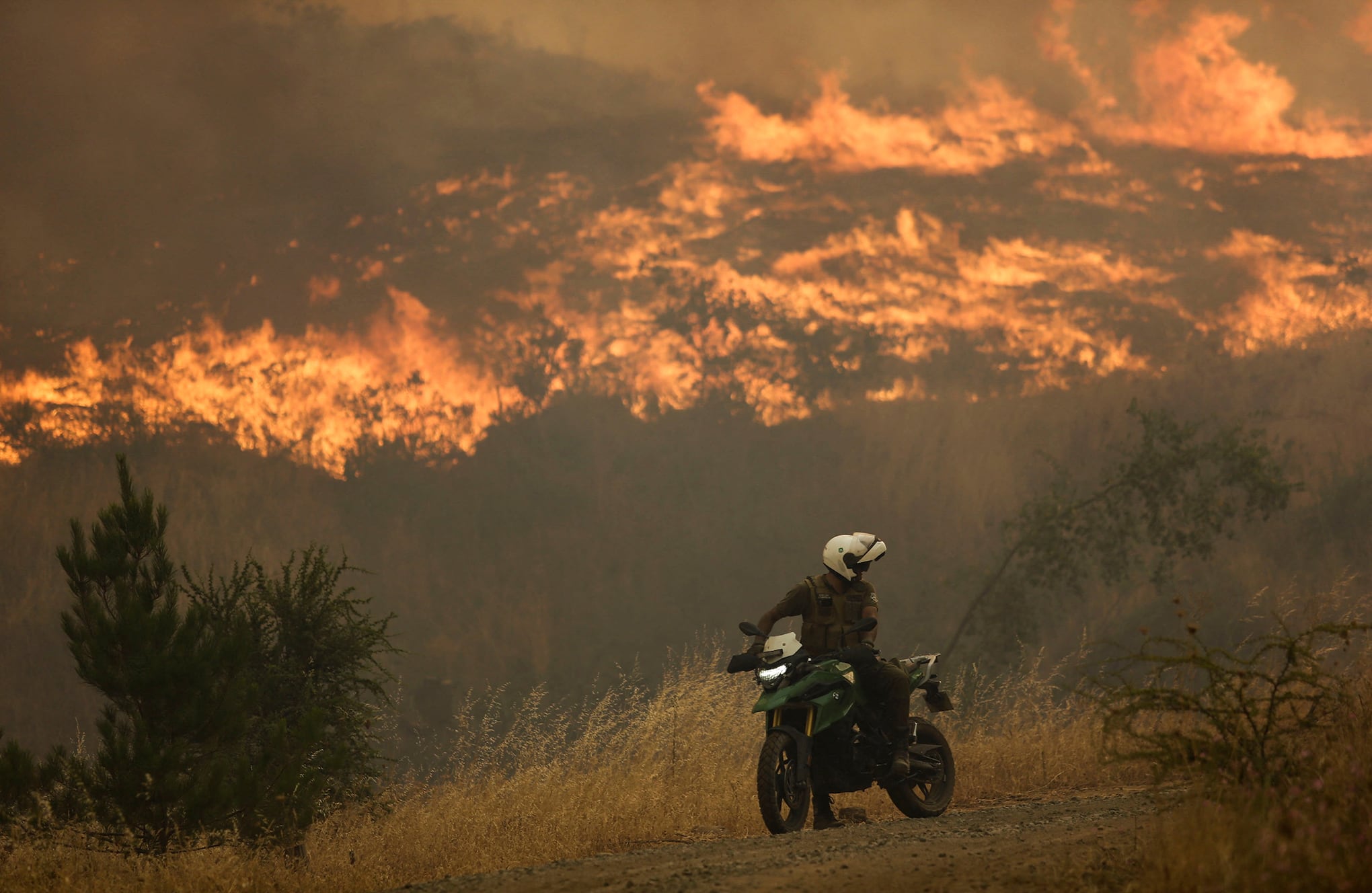 En imágenes : Chile lucha contra los incendios forestales más mortíferos registrados.