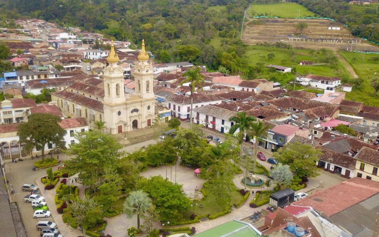 Parque principal de Suaita, Santander.
