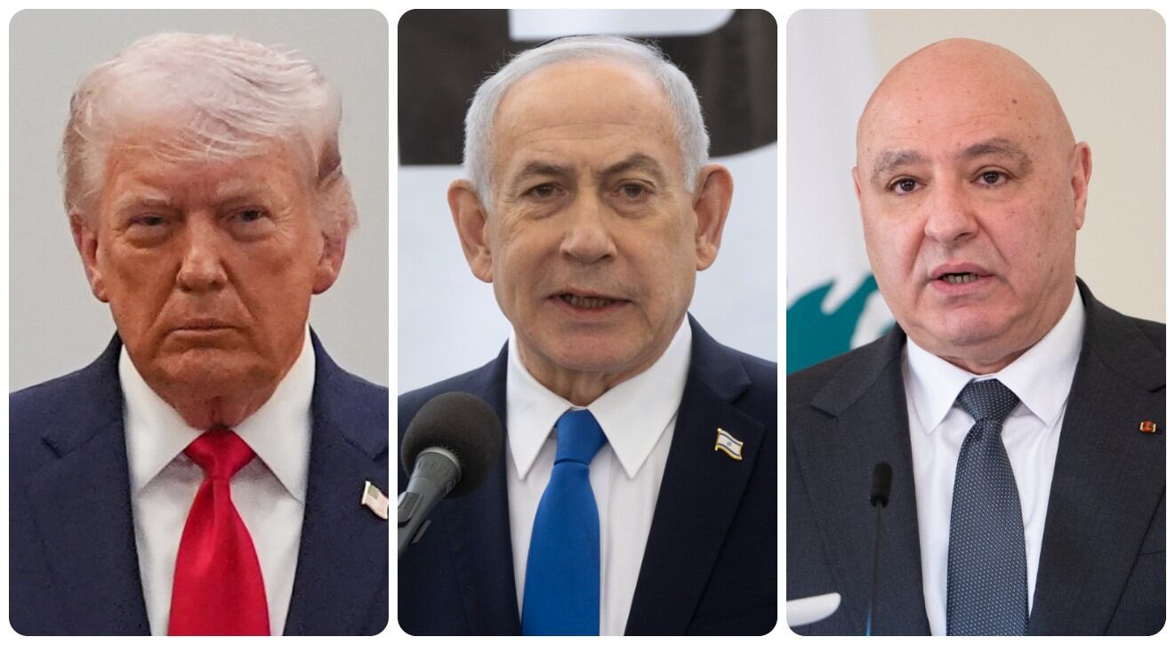 Donald Trump, Benjamin Netanyahu y Joseph Aoun