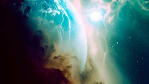 Ilustración creada por inteligencia artificial de una nebulosa en el espacio.