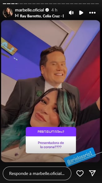La cantante Marbelle subió una historia a su perfil, dando a entender que volvería a su faceta como presentadora.