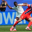 Imagen del juego entre Francia y Noruega, por la tercera fecha del grupo I en el Mundial 2026.