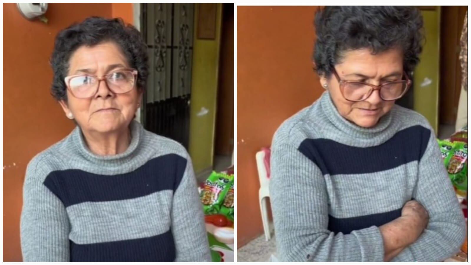 Mujer mexicana se gana la vida vendiendo dulces fuera de su casa.