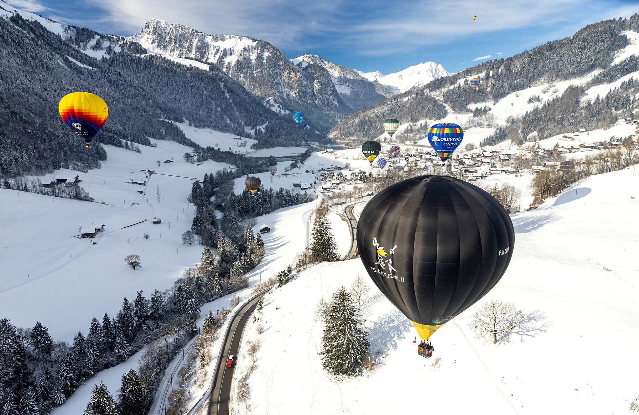 En imágenes : 43° Festival Internacional de Globos Aerostáticos en Chateau-d'Oex