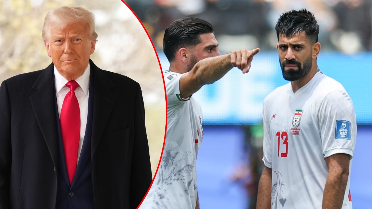 Donald Trump y jugadores de Irán.