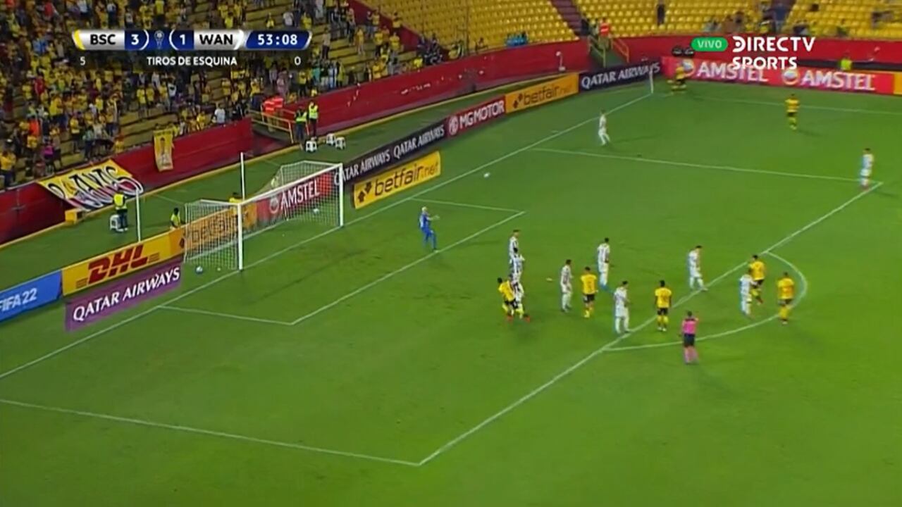 Sucedió en el partido entre Barcelona de Ecuador y Montevideo Wanderers Fútbol Club, válido por la Copa Sudamericana. Damián Díaz fue el autor.