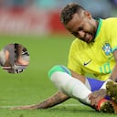 Neymar mostró su tobillo tras algunos días de su lesión.