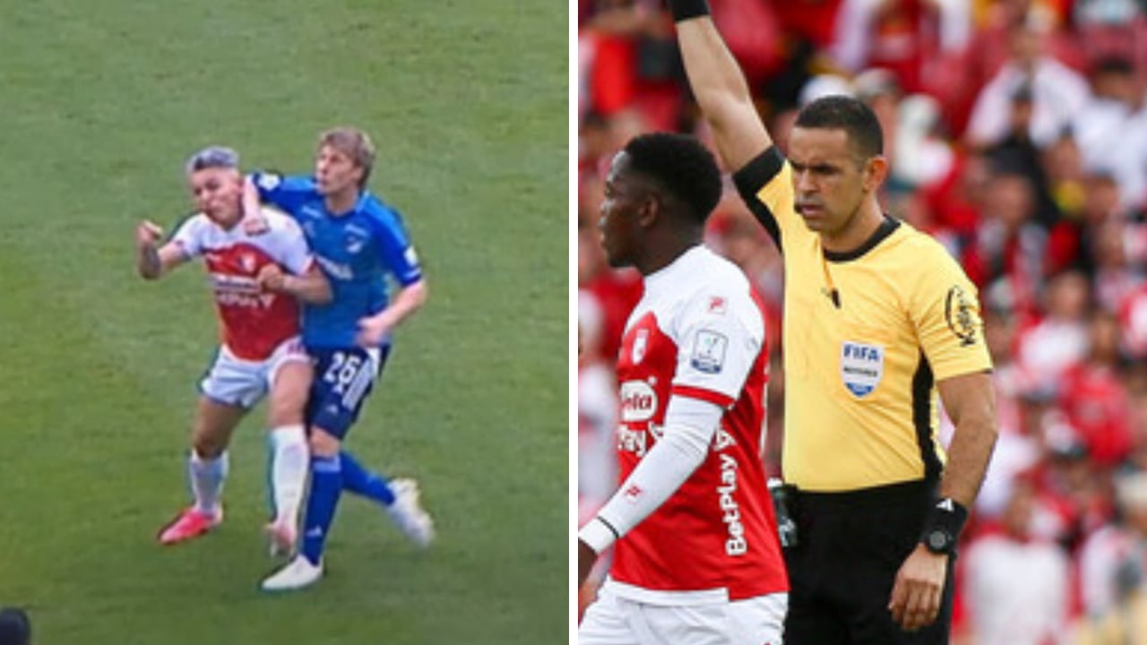 Carlos Ortega, árbitro del Santa Fe vs. Millonarios, señalado de decidir mal.