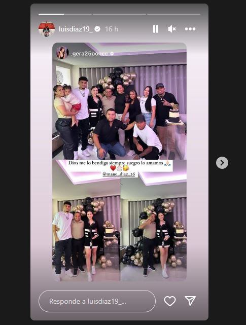 Luis Díaz celebró el cumpleaños de su padre en Inglaterra