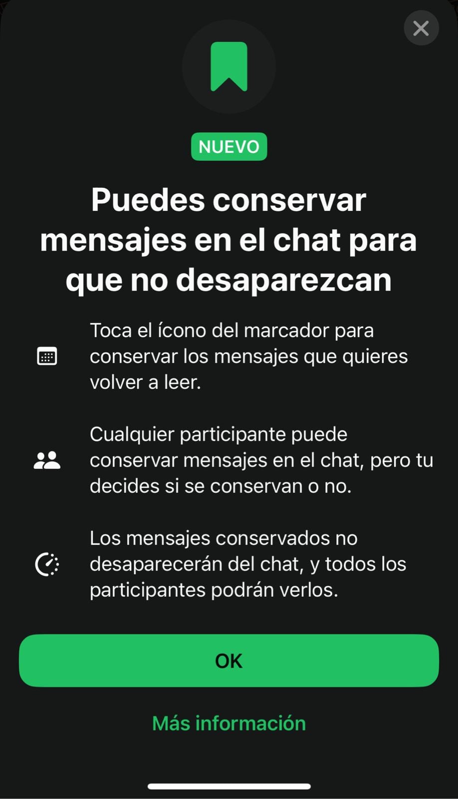 Este nuevo símbolo en WhatsApp redefine la experiencia de los mensajes temporales al permitir conservar lo realmente indispensable.