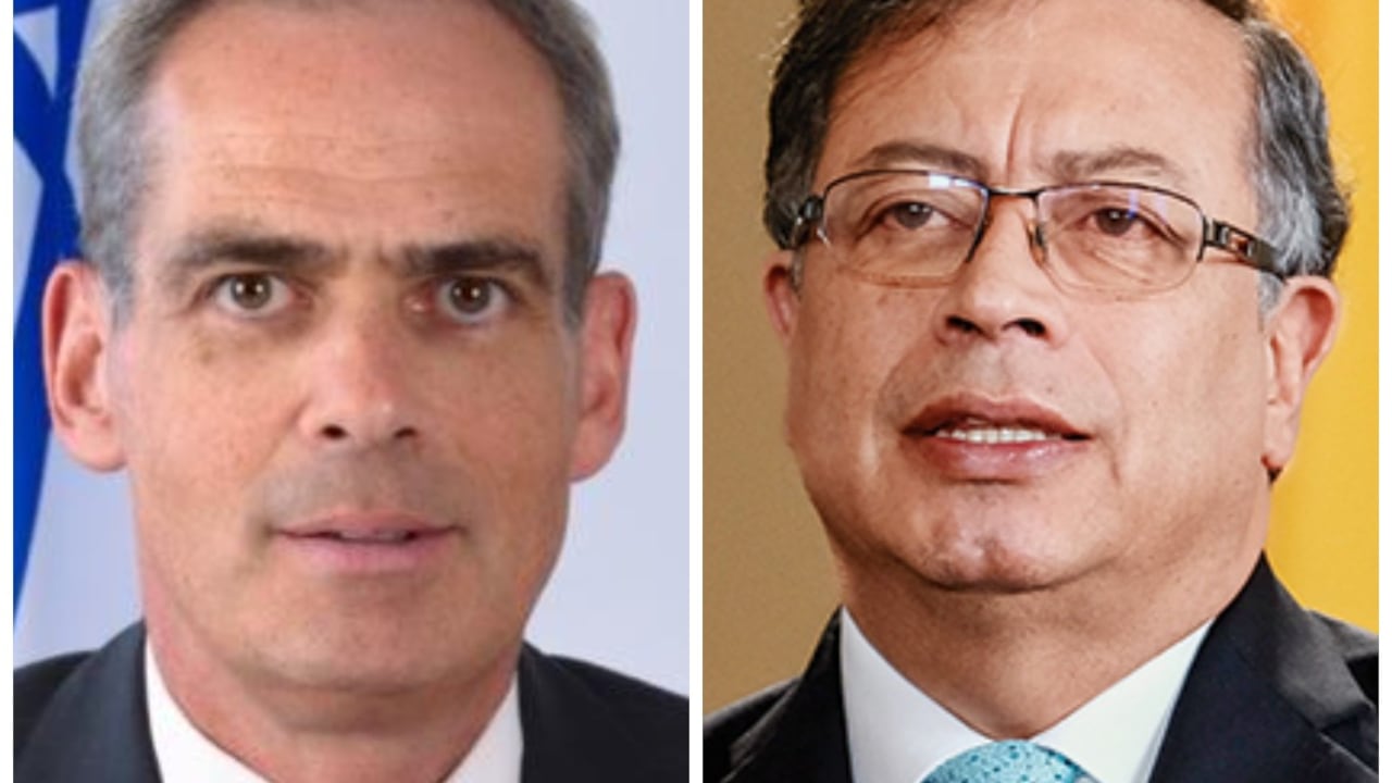 El Subdirector General para América Latina en la cancillería israelí, Jonathan Peled, y el presidente de Colombia, Gustavo Petro.