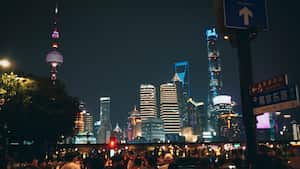 Skyline de Shanghái en la noche