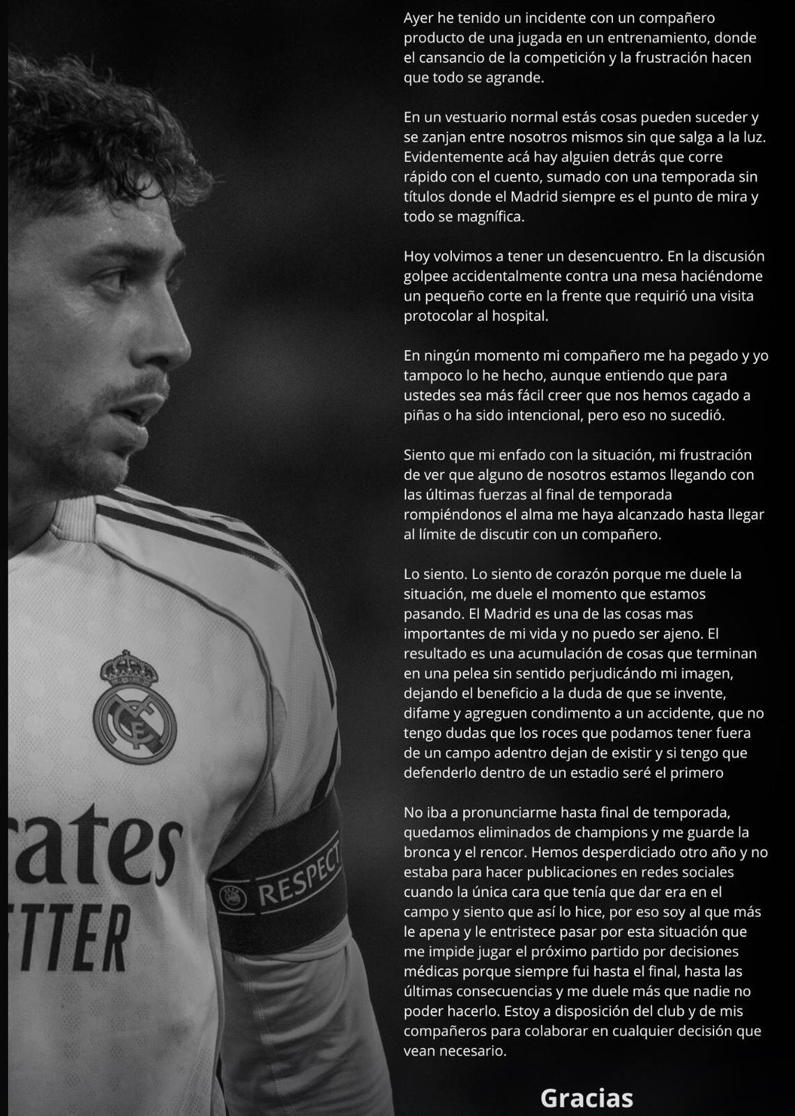 Comunicado oficial de Federico Valverde tras la polémica con Tchouaméni en Real Madrid.