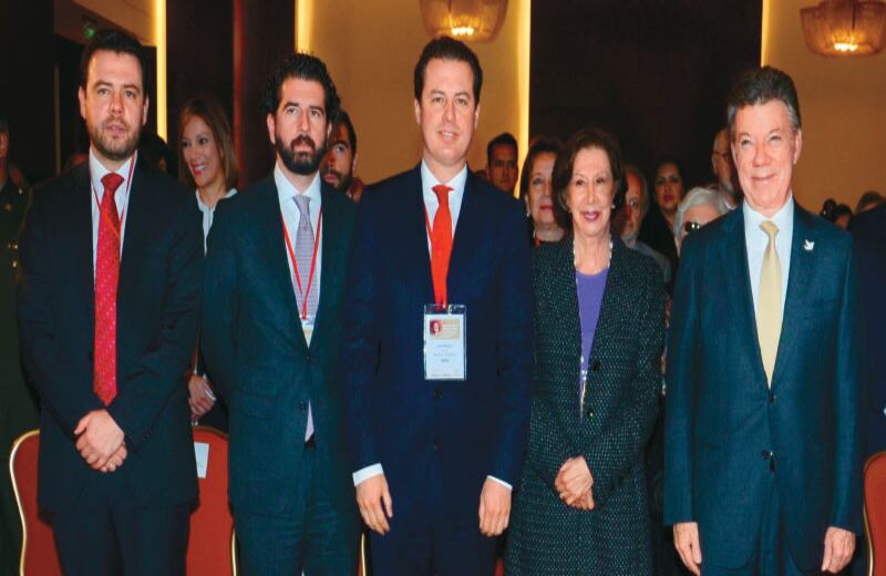 Carlos Fernando Galán, Claudio Galán, Juan Manuel Galán, Gloria Pachón de Galán y Juan Manuel Santos Calderón.