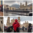 Algunas imágenes de las manifestaciones en Bogotá este 14 de octubre.