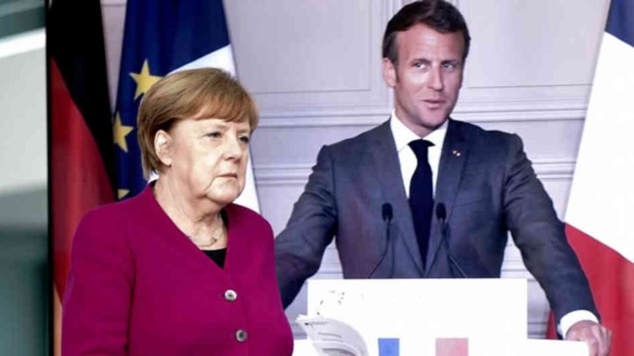 Angela Merkel y Emmanuel Macron.