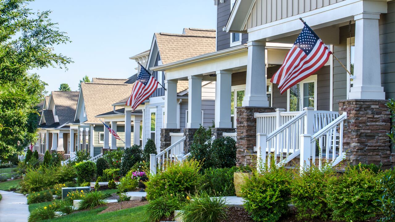 Casas de estilo victoriano de lujo en Carolina del Norte. Foto: Getty Images.