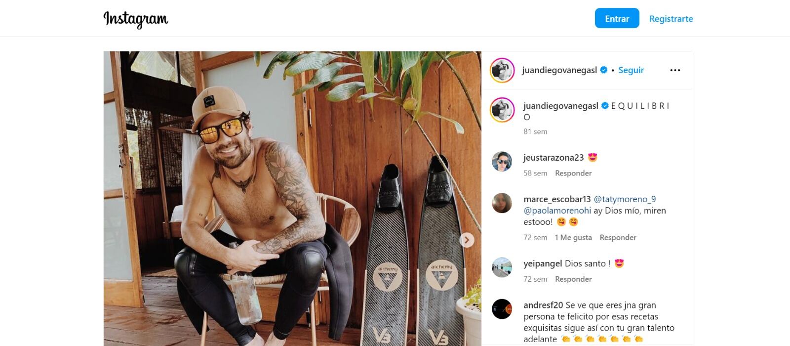 Juan Diego Vanegas, chef de Día a Día se habría separado de su esposa, la apneísta Sofía Gómez.