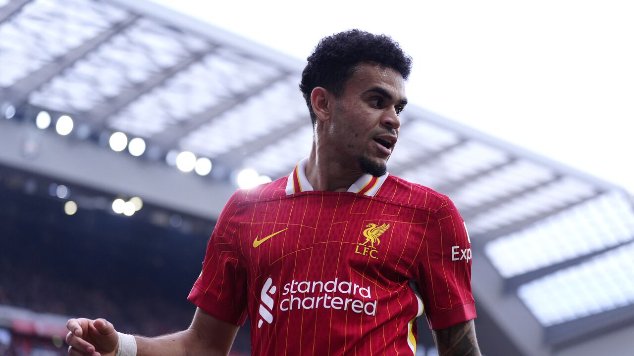 Liverpool's Luis Diaz during the Premier League match at Anfield, Liverpool. Picture date: Saturday March 8, 2025. (Photo by Peter Byrne/PA Images via Getty Images)