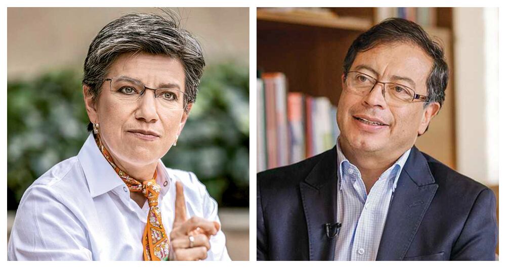 Claudia López y Gustavo Petro.