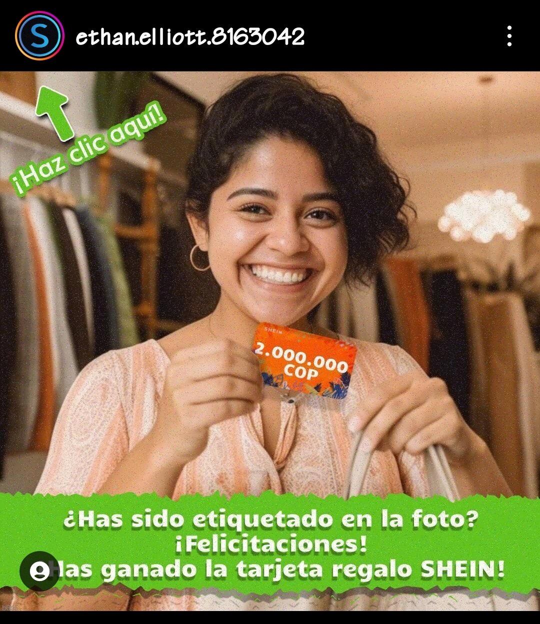 Esta es la imagen que le está llegando a los colombianos a nombre de Shein