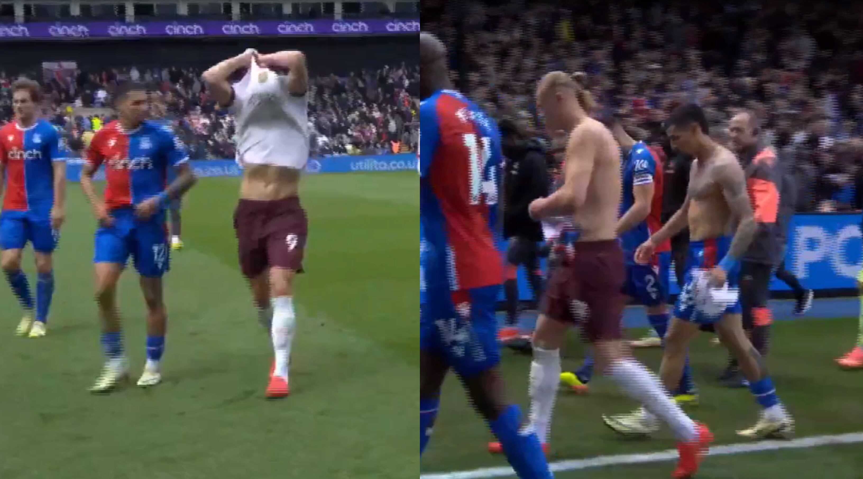 A la afición del Crystal Palace no le gustó el gesto de Daniel Muñoz con Erling Haaland.