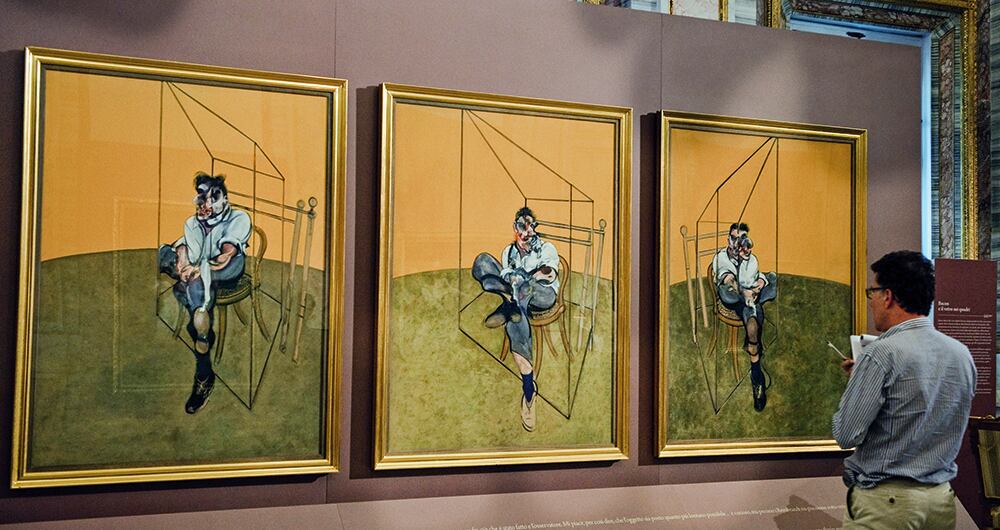  Bacon y Lucian Freud fueron colegas y rivales artísticos, y se pintaron el uno al otro varias veces. Este es su reconocido Three Studies of Lucian Freud. En 2013 se vendió por 142,4 millones de dólares.