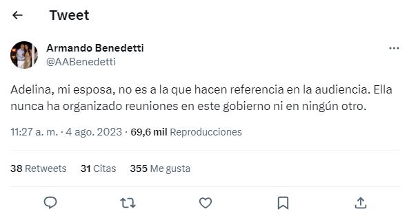 Armando Benedetti - Twitter: @AABenedetti