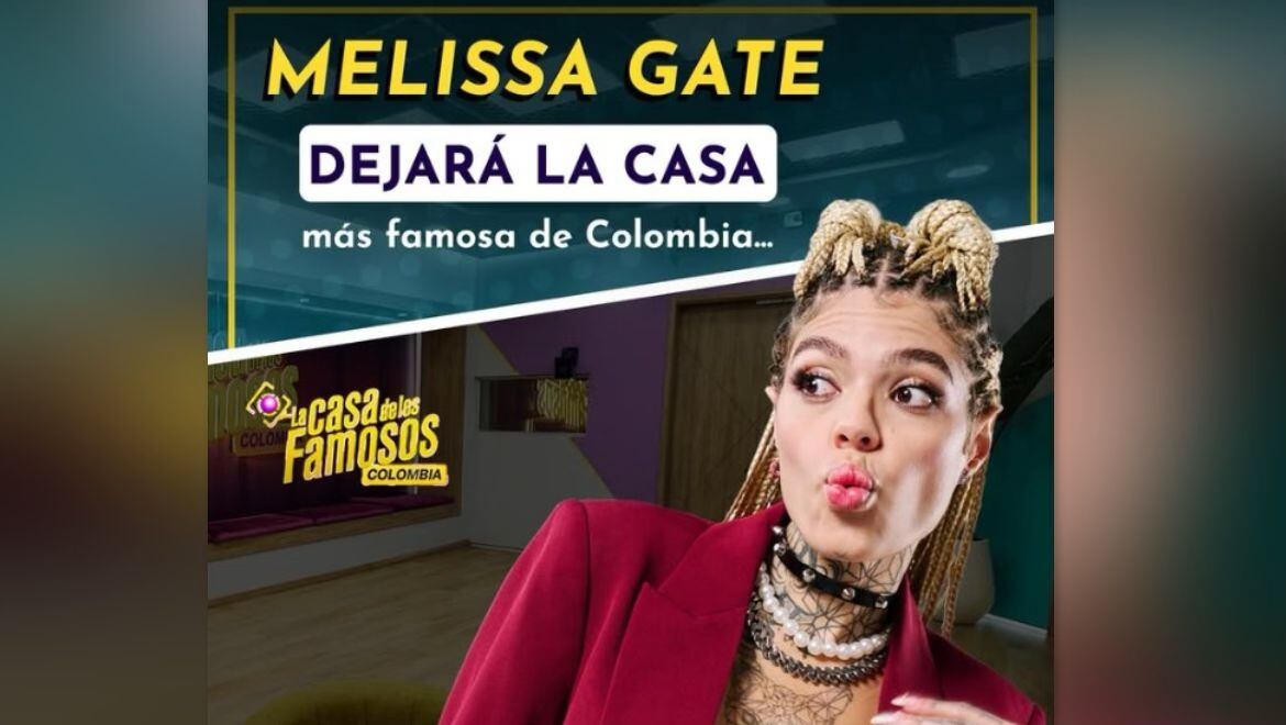 RCN confirma la salida de Melissa Gate de ‘La casa de los famosos’