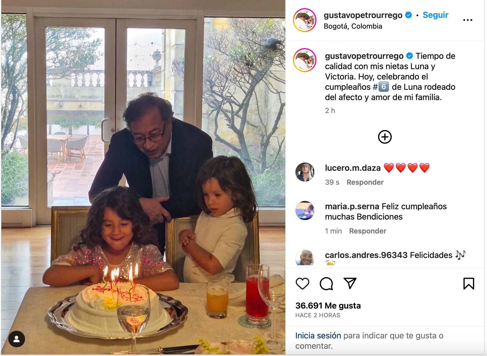 Publicación del presidente Gustavo Petro.