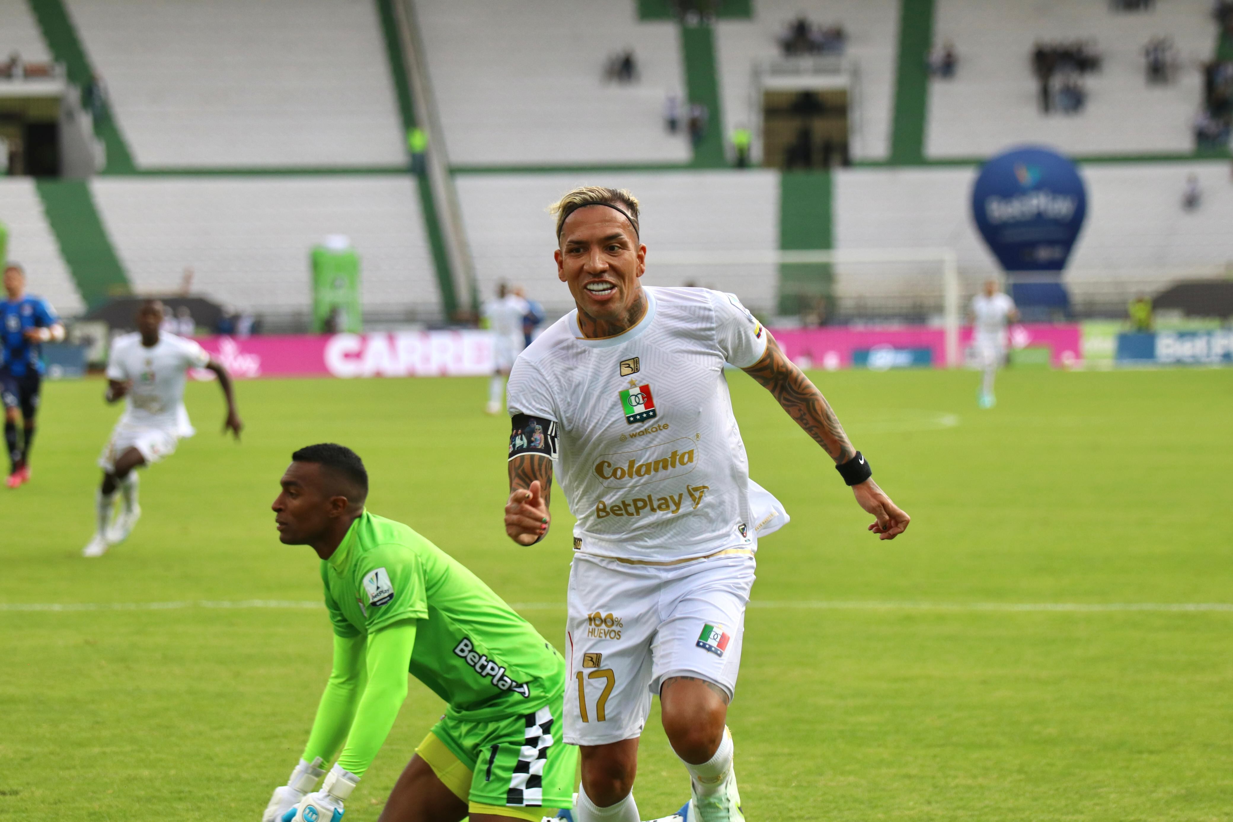 Imagen del partido entre Once Caldas y Boyacá Chicó por la fecha 1 del primer semestre de la Liga colombiana 2024.