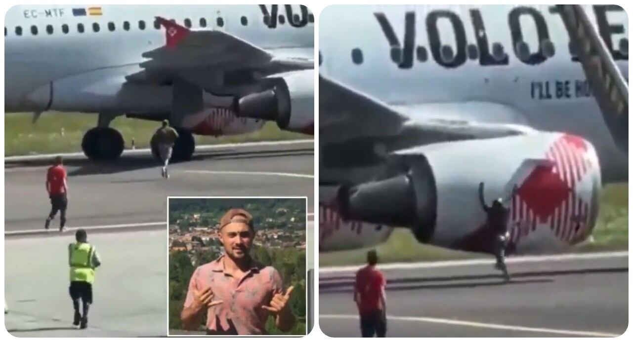 El hombre murió al instante, después de ser succionado por el motor del avión