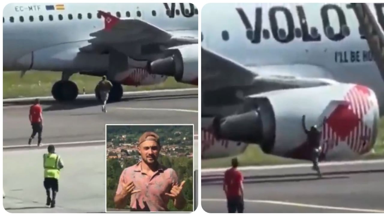 El hombre murió al instante, después de ser succionado por el motor del avión.