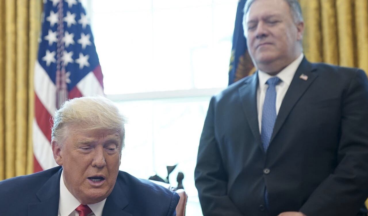 Mike Pompeo cuando trabajo al lado del expresidente Donald Trump