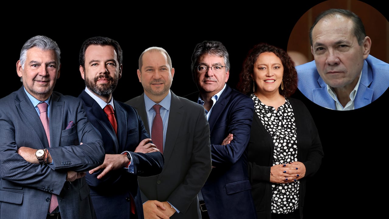 De izquierda a derecha: Jaime Alberto Cabal, Carlos Fernando Galán, Lidio García, Mauricio Cárdenas, Angélica Lozano y Antonio Sanguino.
