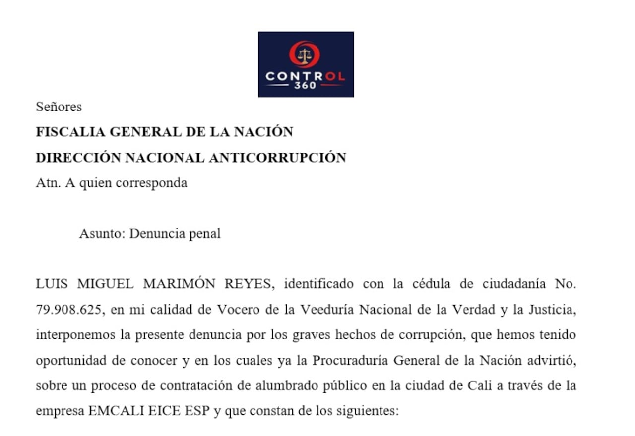 El abogado, José Luis Marimón, vocero de la Veeduría Nacional de la Verdad y la Justicia, presentó la denuncia en la Fiscalía y en la Procuraduría.