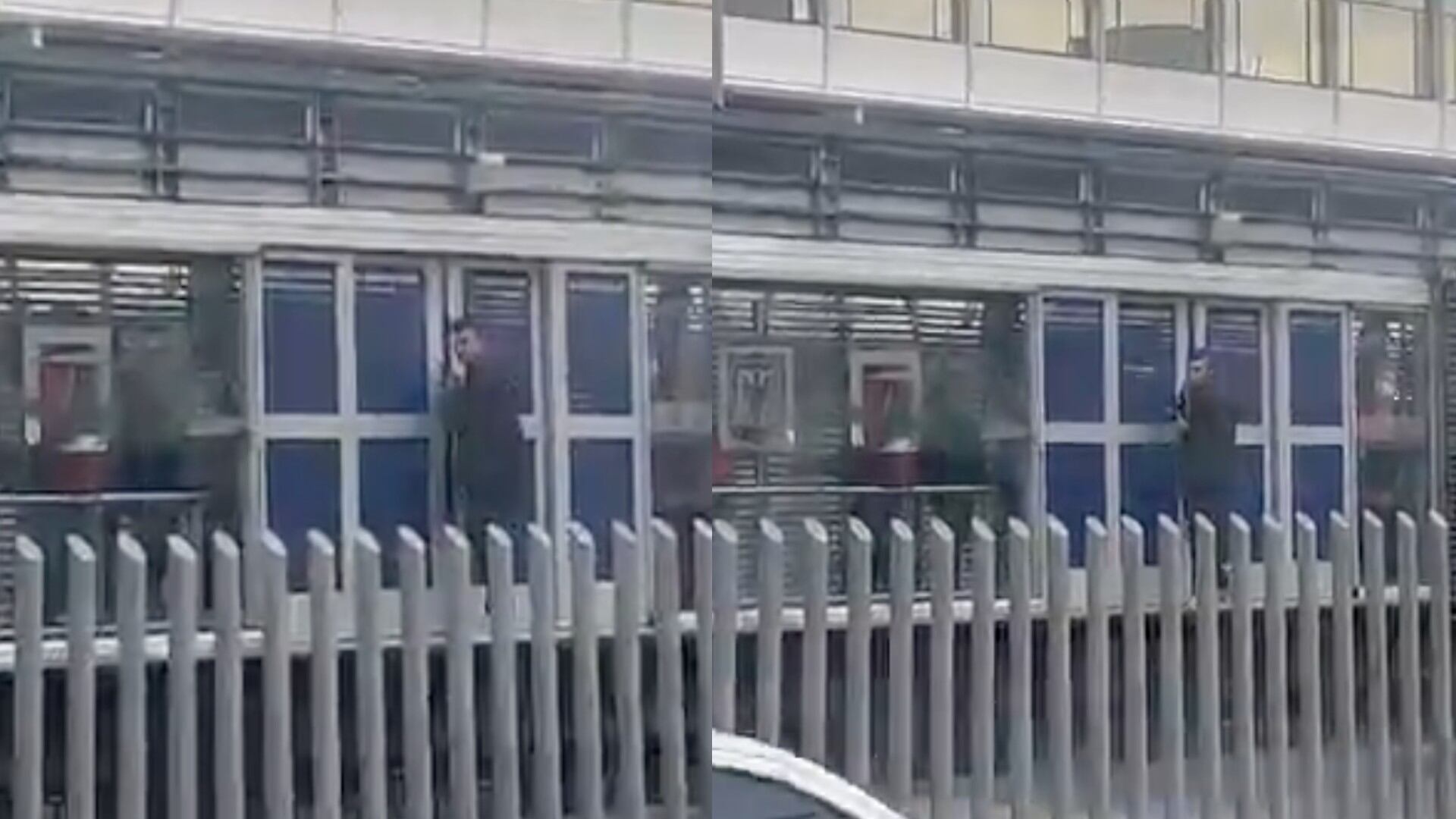 Mientras se inauguraban las puertas anticolados en TransMielnio, un despistado comprobó que sí eran efectivas.