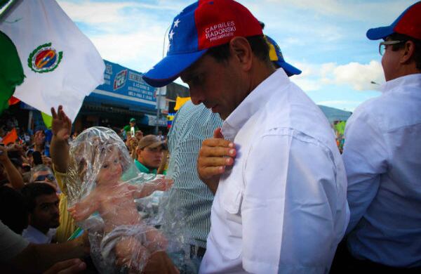 Henrique Capriles Radonsky durante un evento de campaña en San Cristóbal, estado Táchira (Venezuela). 