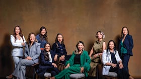 De izquierda a derecha, de pie: Sol Villamizar, Mariné Morera y Livi Silva. Sentadas: Ana María Diazgranados, Vanessa Daza, Marcela Velásquz Posada, Jennifer Sáenz, Nazly Riveros y Luchy Mejía.