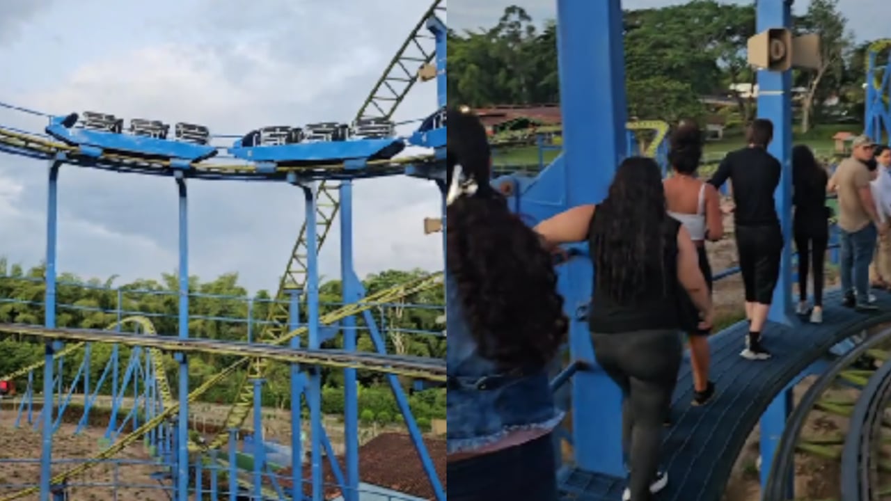Imágenes de la evacuación de montaña rusa en el Parque del Café.