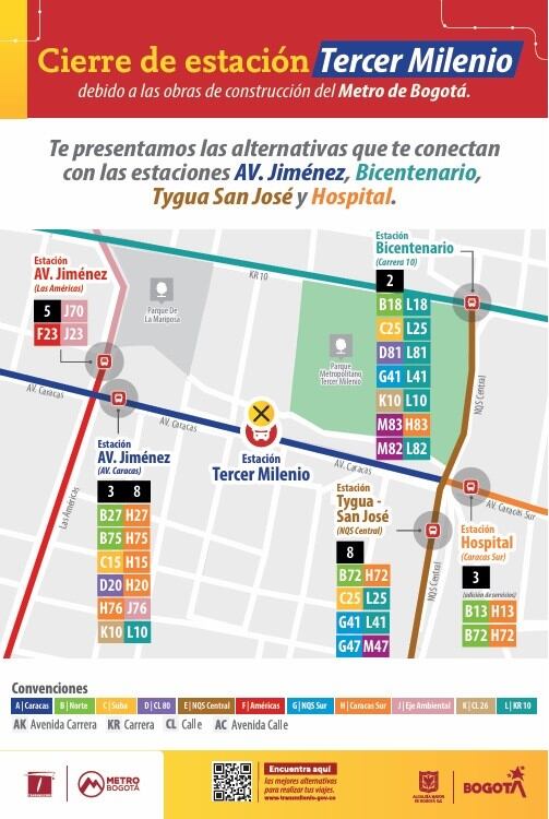 Los usuarios pueden estar informados a través de las redes oficiales de TransMilenio