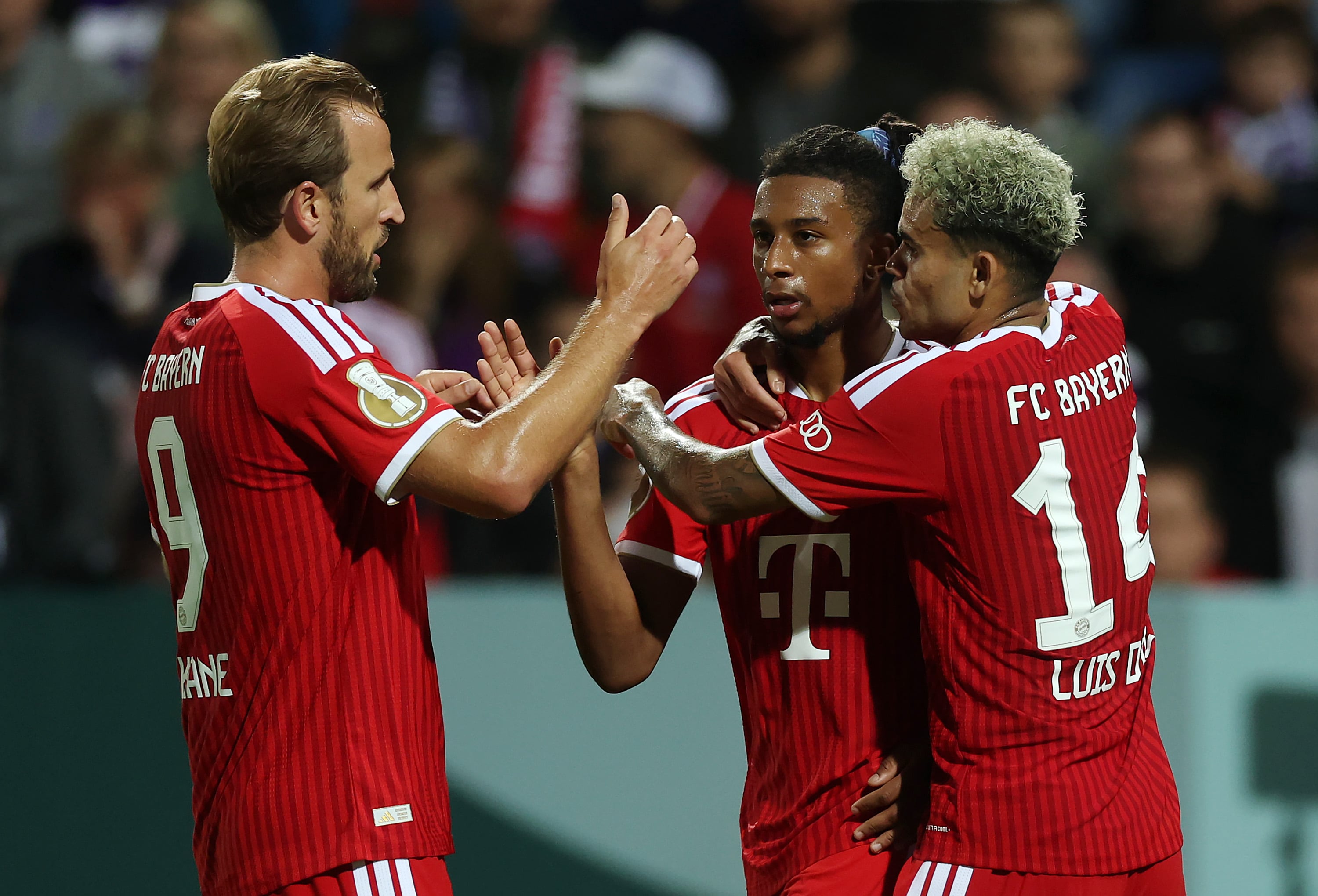 Harry Kane, Michael Olise y Luis Díaz