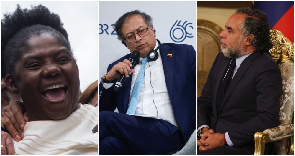 Francia Márquez, ministra de la Igualdad; Gustavo Petro, presidente de Colombia y Armando Benedetti, embajador de Colombia ante la FAO, en Italia