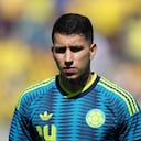 SAN DIEGO, CALIFORNIA - JUNE 07: Gustavo Puerta of Colombia looks on prior to the international friendly match between Jordan and Colombia at Snapdragon Stadium on June 07, 2026 in San Diego, California. (Photo by Mike Nowak/Getty Images)