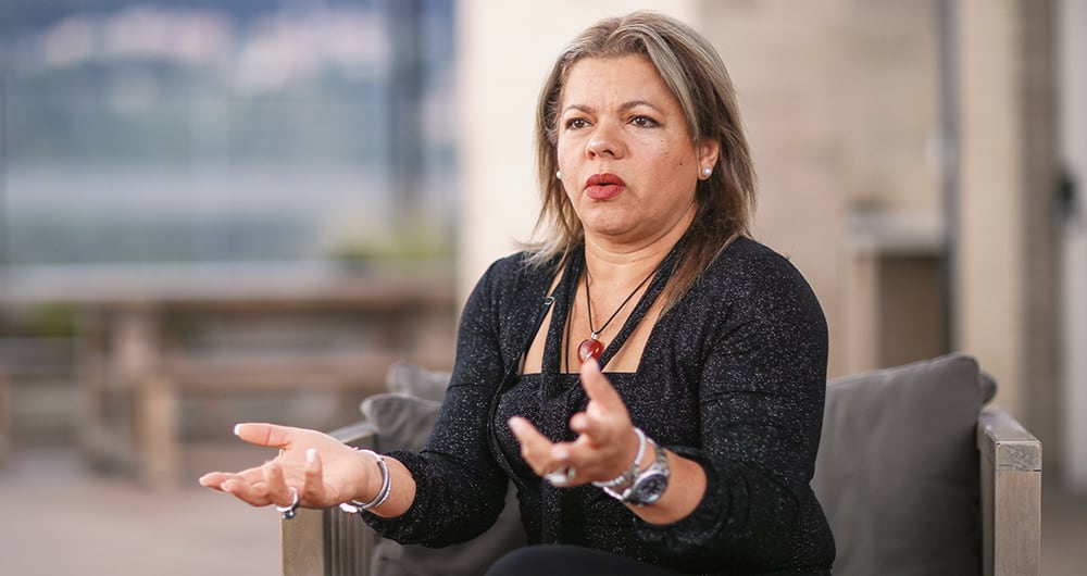      La madre de dos de los hijos de Gustavo Petro quiere ser la presidenta de Colombia Humana. Compite con la senadora Gloria Flórez. 